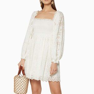NWOT Zimmermann Castile shirred broderie anglaise cotton mini dress (size 0)